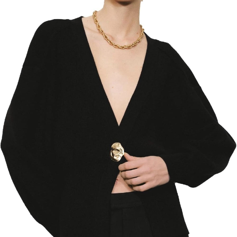 Elegant Black Cardigan Sweater